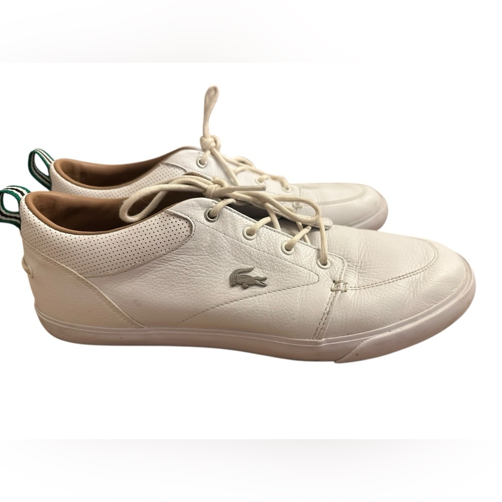Lacoste Bayliss Vulcanized Rubber White Leather Sneaker Men’s Size 11.5 Bin10